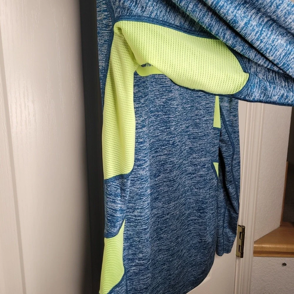 Under Armour Fishing Long Sleeve Heat Gear Shirt Blue/Green Mens Sz Small Vented